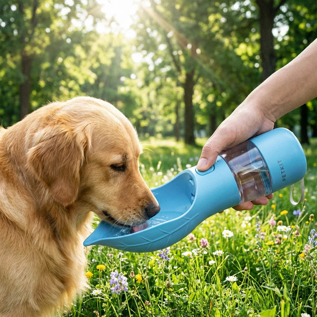 PawTrail™ Leaf-Flip One-Hand Portable Dog Water Bottle