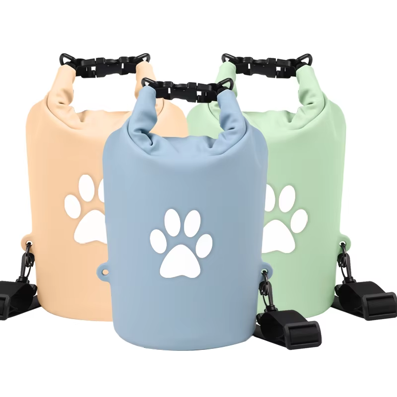 PawTrail Waterproof Roll-Top Pet Food Travel Bag - BPA-Free Airtight Kibble Storage